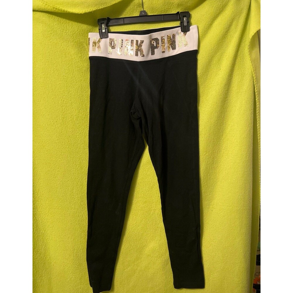 Victoria’s Secret PINK Bling y2k Yoga Legging Pant Ankle Skinny Black medium VS